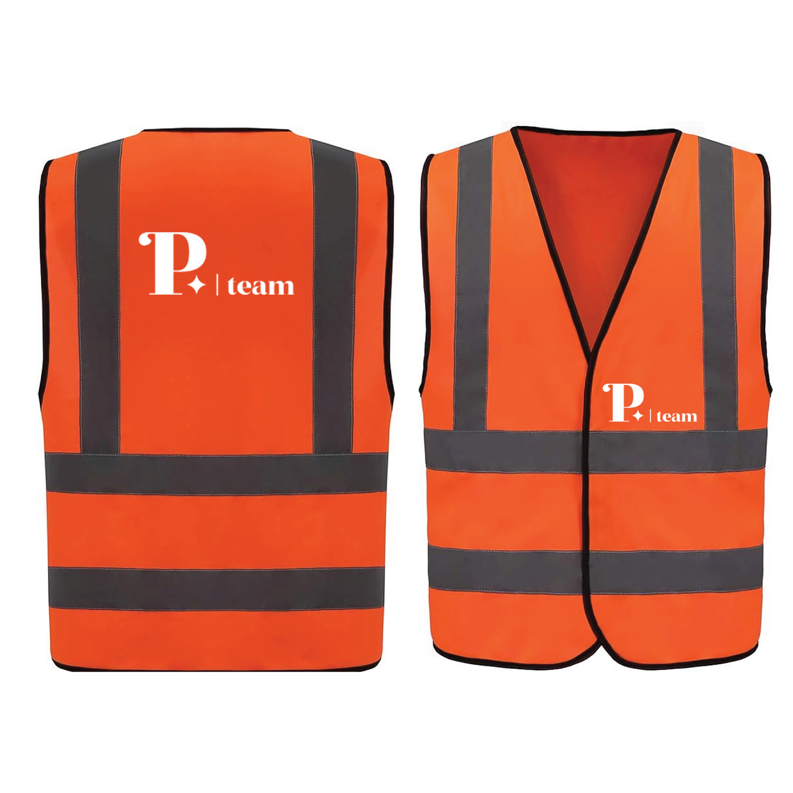 Custom high-vis safety Vest with logo - Pteam